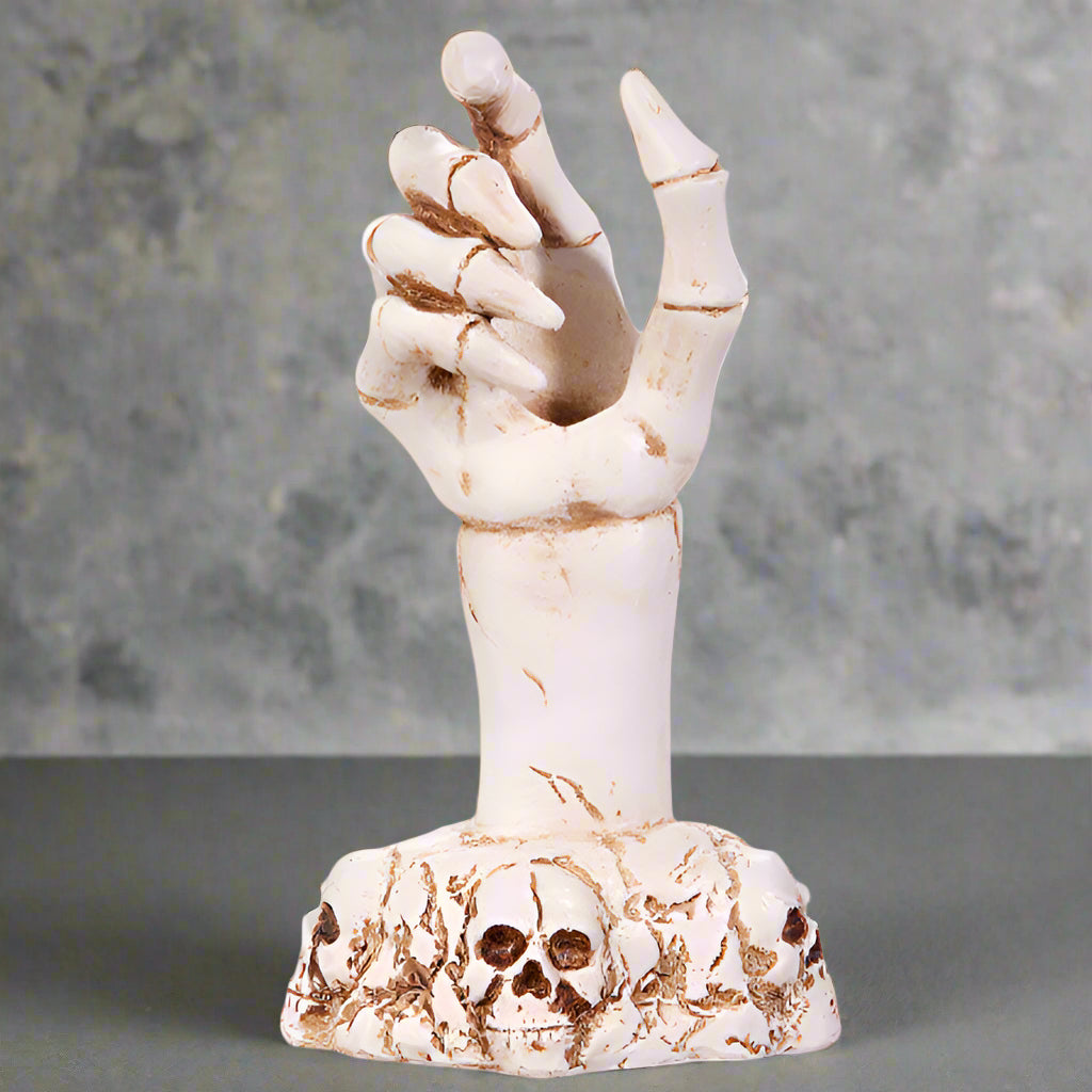 7" Skeleton Hand Candle Holder-0